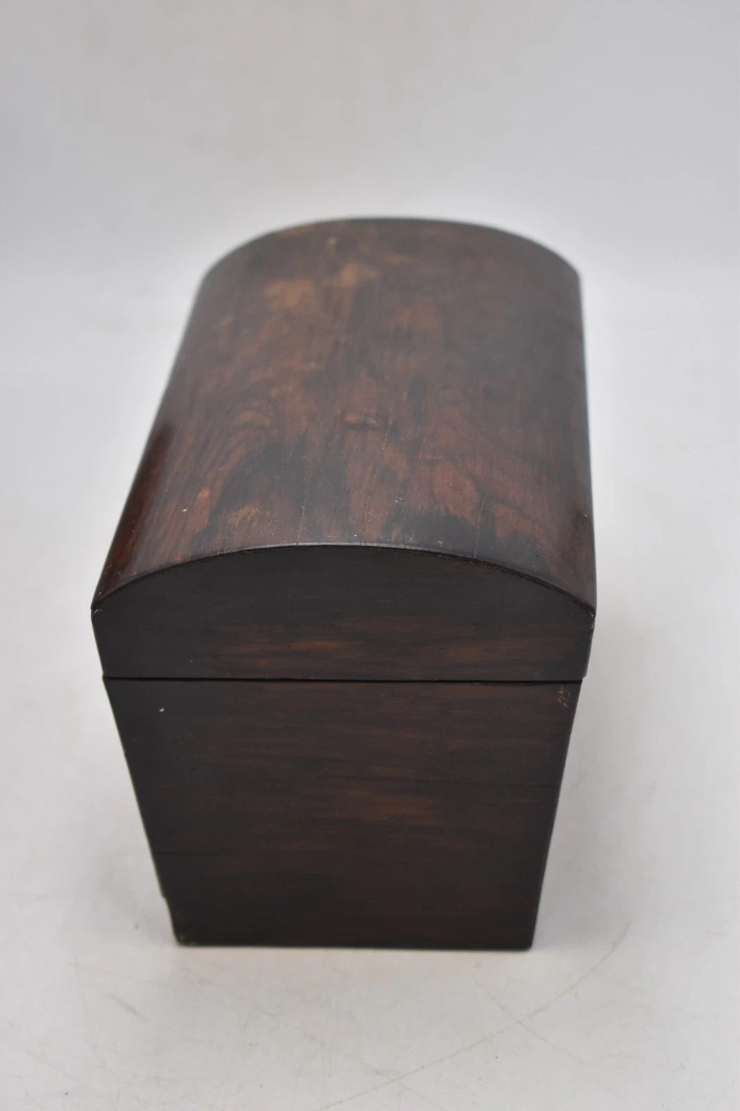 Antique Georgian Mahogany Wooden Tea Caddy Double Lidded 21cm