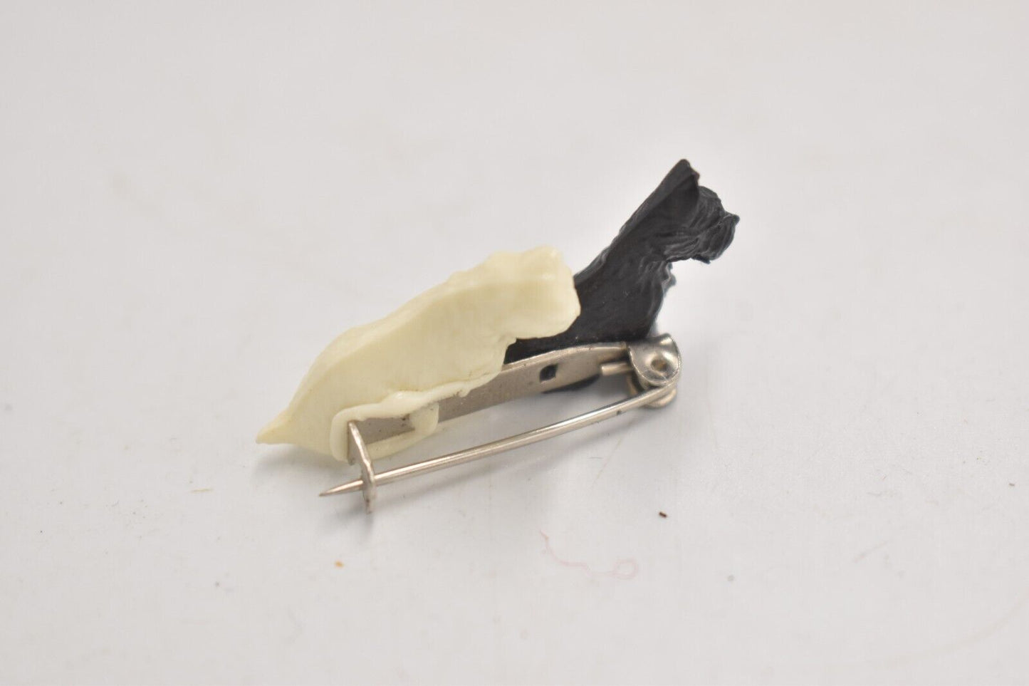 Vintage Scottie Dog Black and White Brooch – Made in Great Britain
