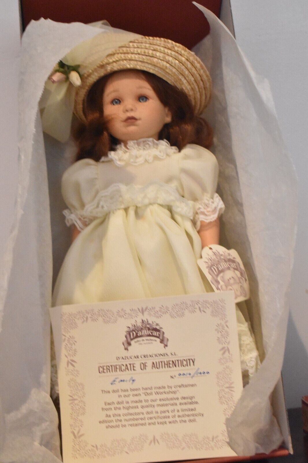 D'Azucar Emily Large Lifelike Doll – Limited Edition – Hard Plastic – Boxed