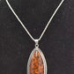 Vintage Sterling Silver 925 Necklace with Amber Pendant – 50cm, 23g