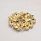 Vintage Gold Tone & Rhinestone Floral Pendant – 4.5cm