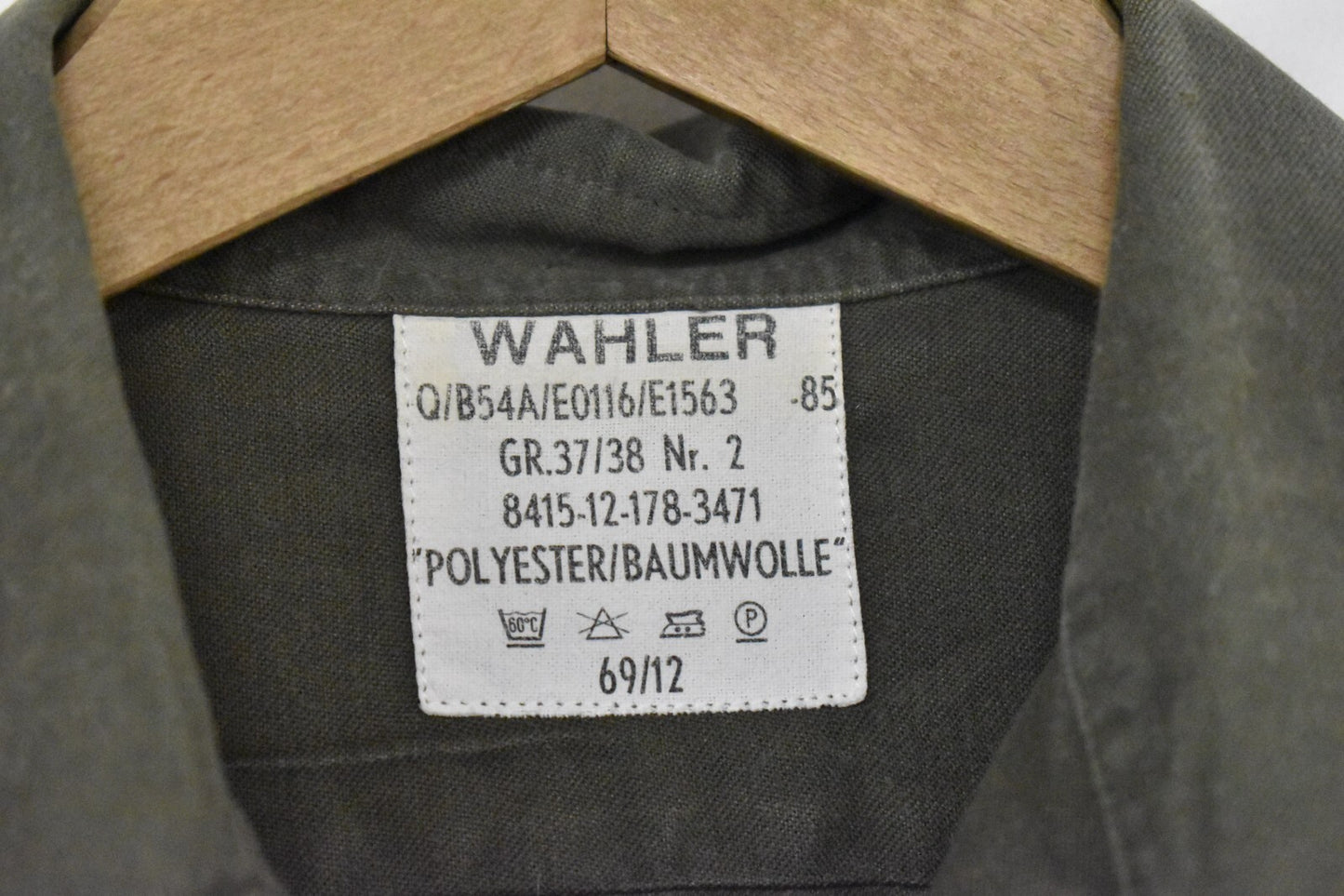 Vintage German Army Olive Shirt – 40" Chest – Dated 1985