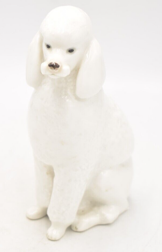 Vintage Lomonosov Poodle Dog Figurine Statue Ornament - Made in USSR 1970s