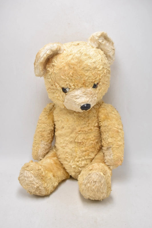 1960s Schuco Silk Plush Vintage German Teddy Bear Fully Jointed Working Squeaker