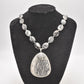 Vintage Sterling Silver 925 Picasso Spiderweb Jasper Pendant Necklace – 60cm