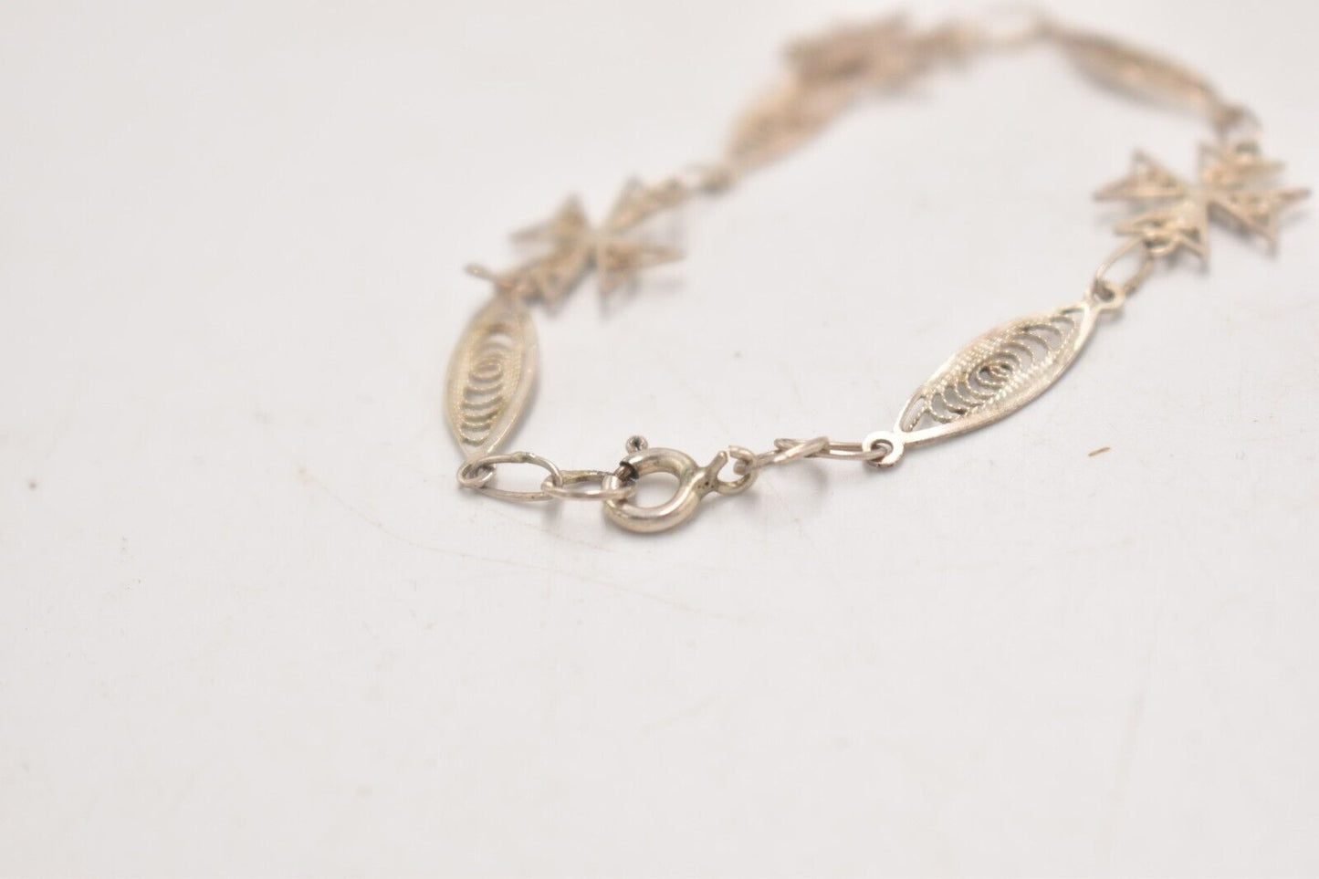 Vintage Sterling Silver 925 Maltese Cross Bracelet – 18cm