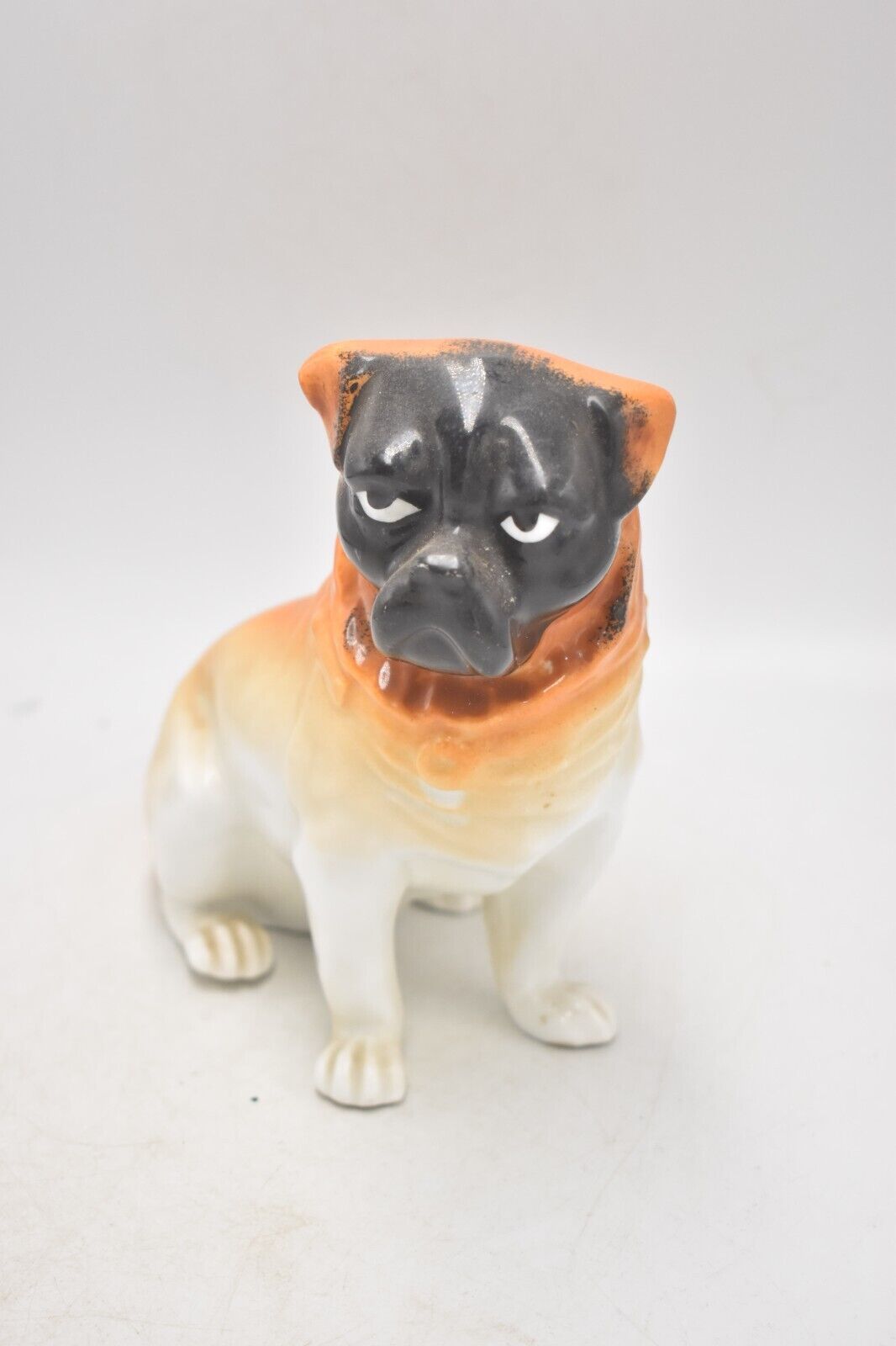 Antique C.1890 Bavarian Monkey Face Pug Figurine by Schmidt & Co Austria