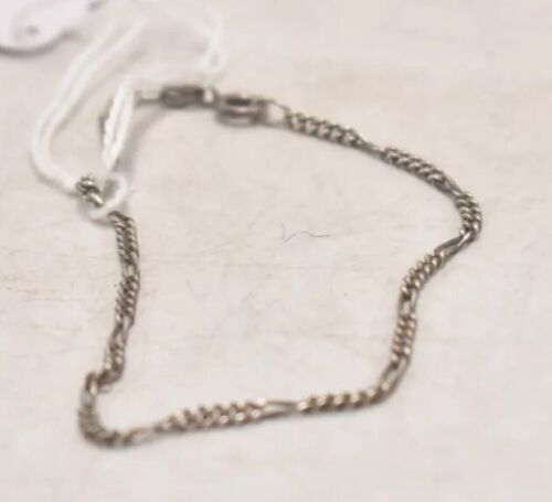 Vintage 925 Sterling Silver Figaro Link Bracelet - 19cm