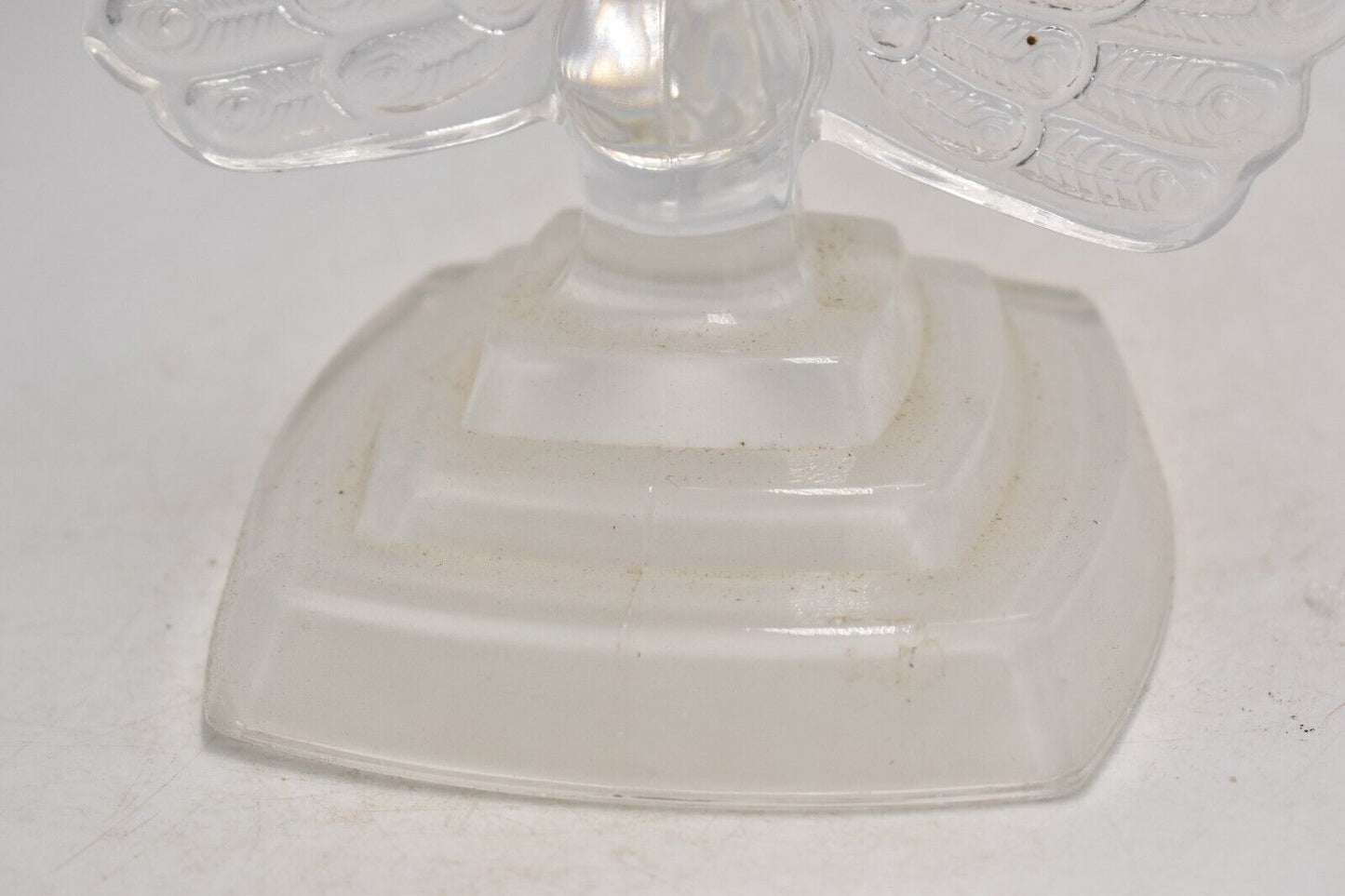Vintage Cristal d’Arques Lead Crystal Peacock Ornament Figurine Clear Glass