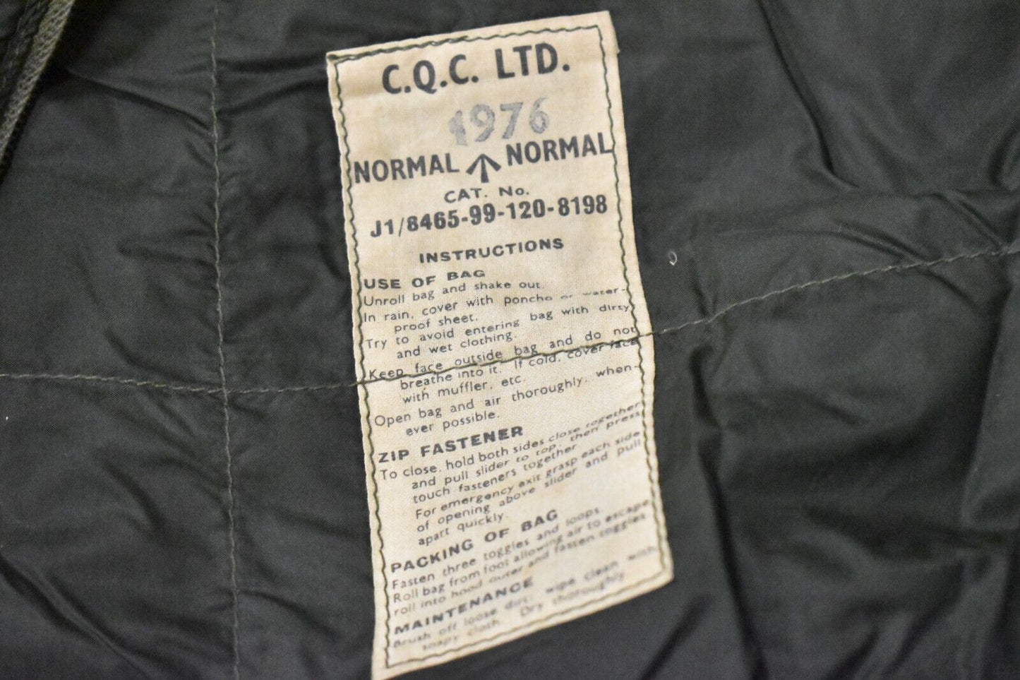 British Army 58 Pattern Sleeping Bag 1973 - Military Bushcraft Grade 1
