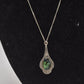 Vintage 925 Sterling Silver Abalone & Marcasite Pendant Necklace – 45cm