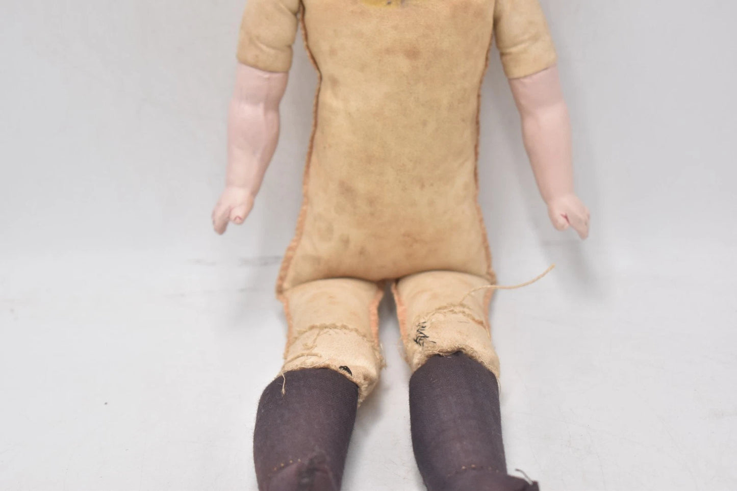 Antique Armand Marseille Bisque Head Leather Body 370 AM DEP Human Hair Doll