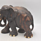 Antique Vintage Hand-Carved Wooden Elephant Statue Ceylon 17.5cm Figurine