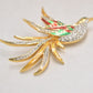Vintage Seta Bird of Paradise Brooch – Gold Tone, Rhinestone & Enamel