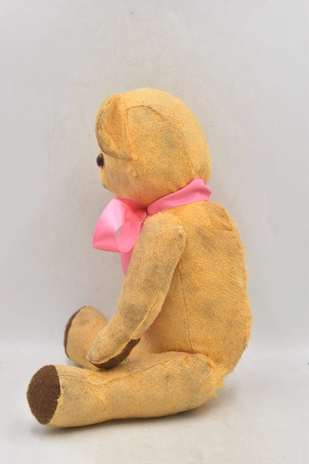 Vintage 1940s English Mohair Teddy Bear 38cm Fully Jointed Glass Eyes