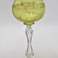 Antique French St Louis Crystal Green Hock Wine Glass 17cm Vintage