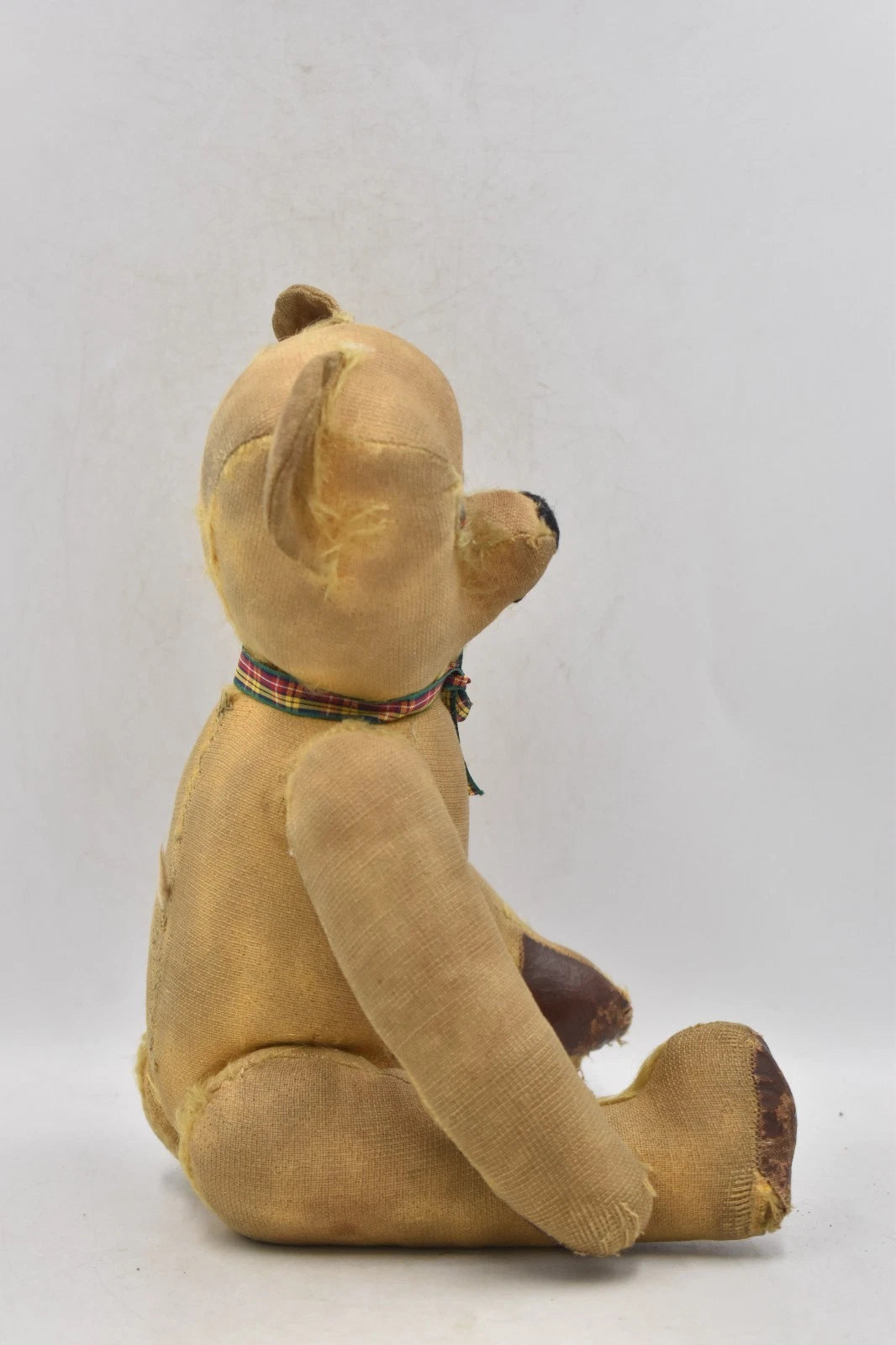 Antique Vintage Mohair Teddy Bear 36cm Fully Jointed Glass Eyes Kapok Stuffed