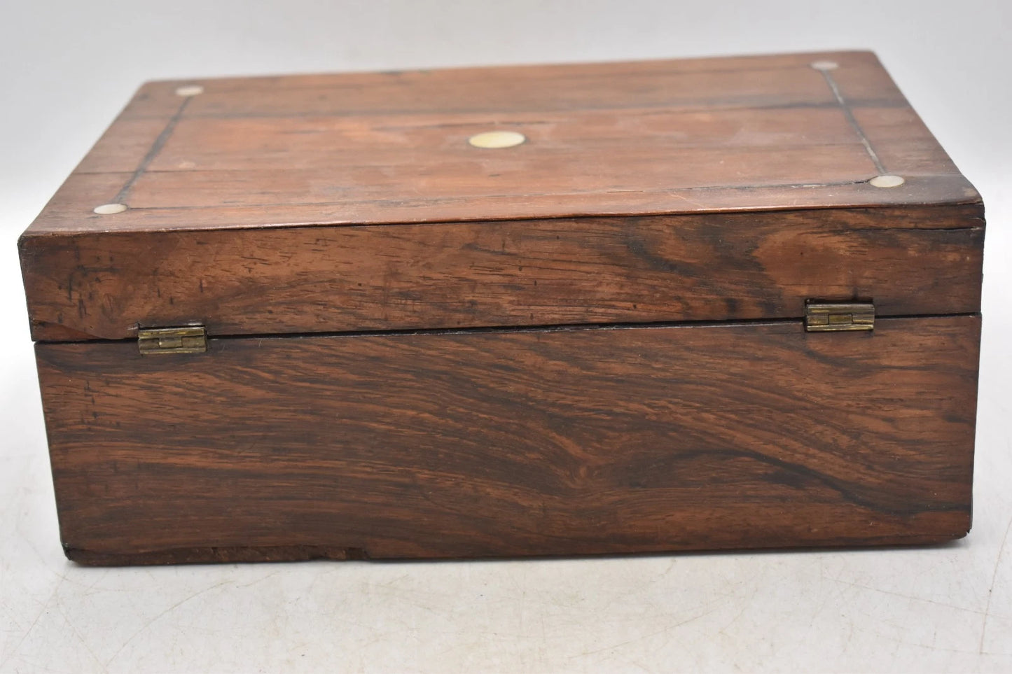 Antique French Rosewood Jewellery Box Mother of Pearl Inlay