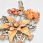 Elegant Floral Necklace Pendant – Enamel & Crystal Flower Design