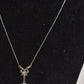 Vintage Silver Metal Rainbow Rhinestone Pendant Necklace