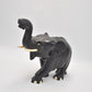 Antique Vintage Black Ebony Wood Elephant Statue – Hand-Carved Figurine – 1.4KG