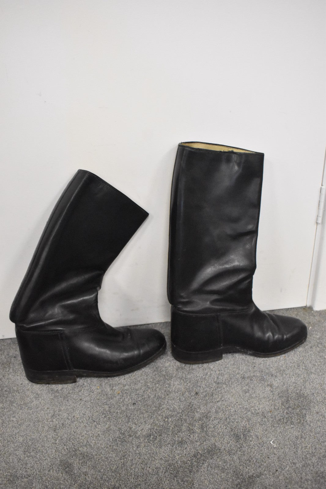 British Army Cavalry Tall Black Leather Riding Boots – UK Size 6