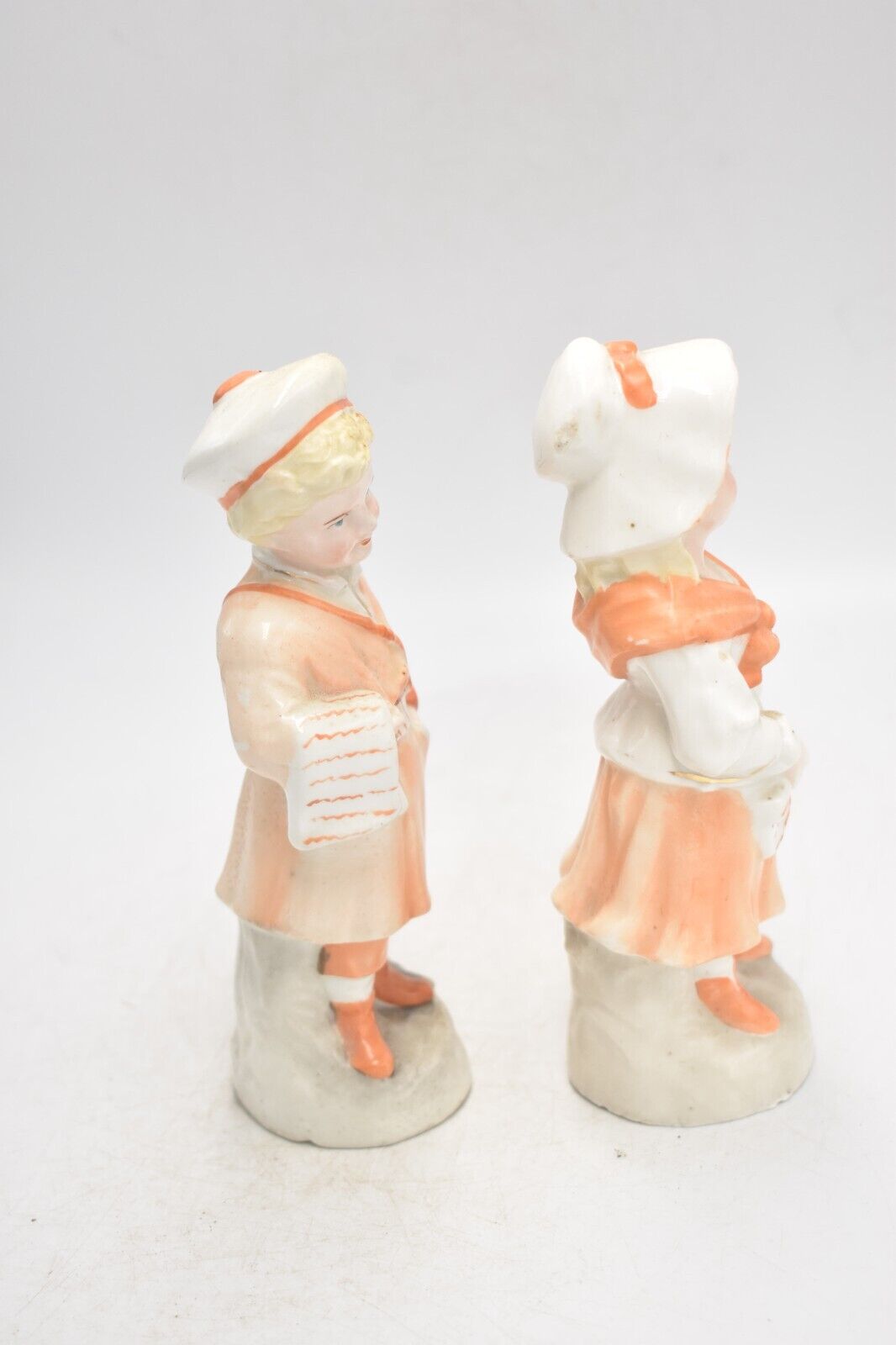 Antique 19th Century German Bisque Boy & Girl Figurine Statues – Collectible