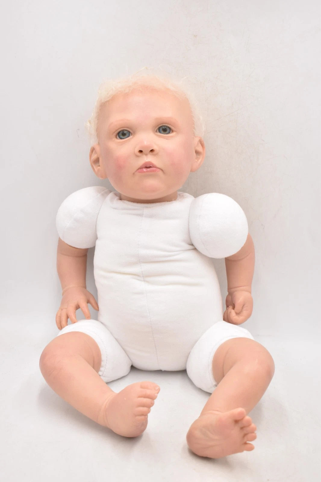 Reborn Baby Girl Annabel by Angie 19" Blonde Hair Blue Eyes Genesis Paint