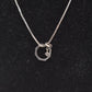 Vintage Sterling Silver 925 Black Agate Minimalist Pendant Necklace 42cm