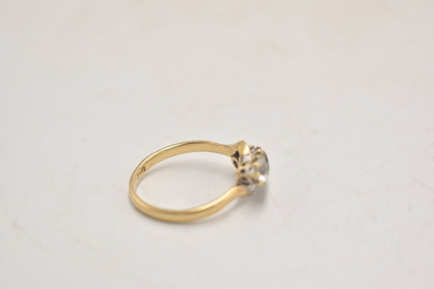 Vintage 14ct Gold Plated Cubic Zirconia Ring – Size R