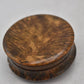 Antique 1861 Burr Walnut Mourning Box Love Lock of Hair & Note 6cm