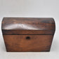 Antique Georgian Mahogany Wooden Tea Caddy Double Lidded 21cm