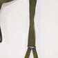 German Army Dark Green Braces with Leather Tabs – Adjustable 110cm – Military