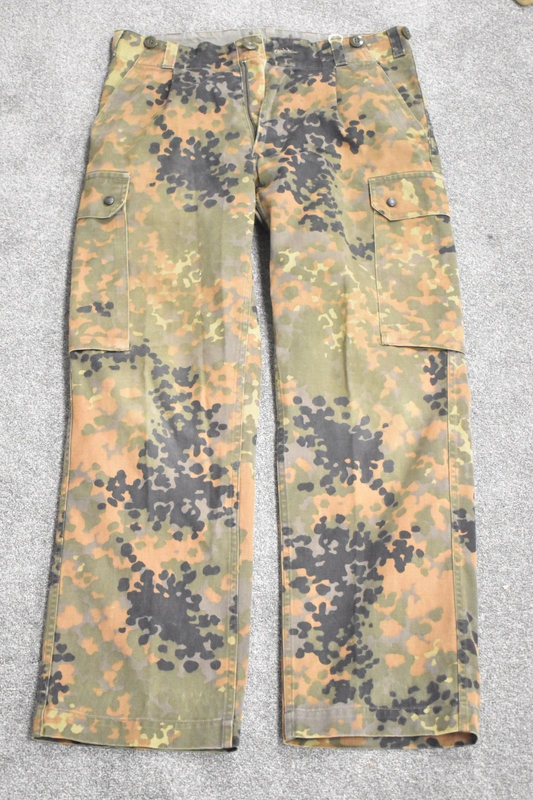 German Army Flecktarn Camo Military Trousers Bundeswehr Waist 32" Leg 28"