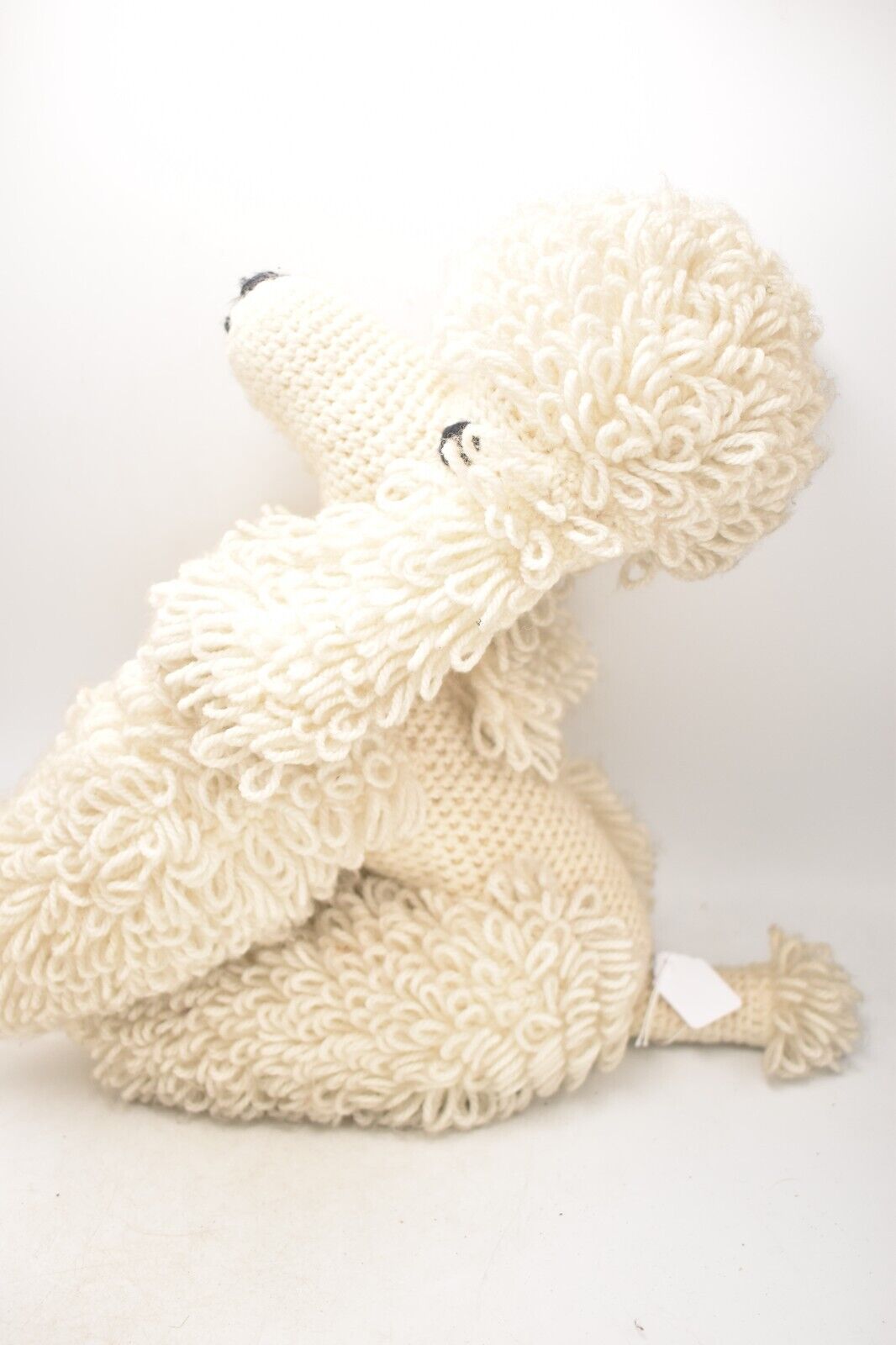 Vintage 1960's Sheep's Wool Poodle Dog Knitted Soft Plush Toy