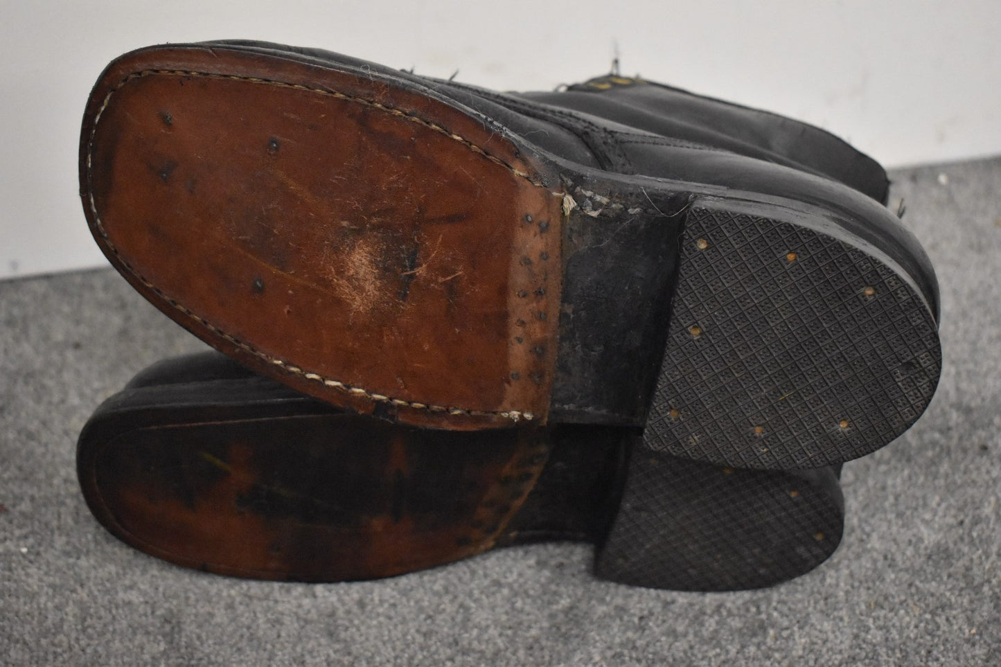 Vintage 1950s Norwegian Military Leather Combat Boots – UK Size 7