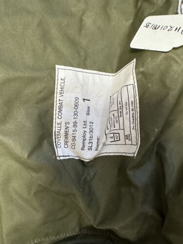 British Army Coveralls Combat Vehicle Crewman's Foul Weather – Size 1 (Small)