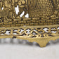 Antique Biblical Zionist Brass Hanukkah Menorah Lamp Judaica Candlestick