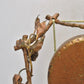 Antique Art Nouveau Brass Tabletop Dinner Gong Rose & Thorns with Striker