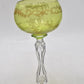 Antique French St Louis Crystal Green Hock Wine Glass 17cm Vintage