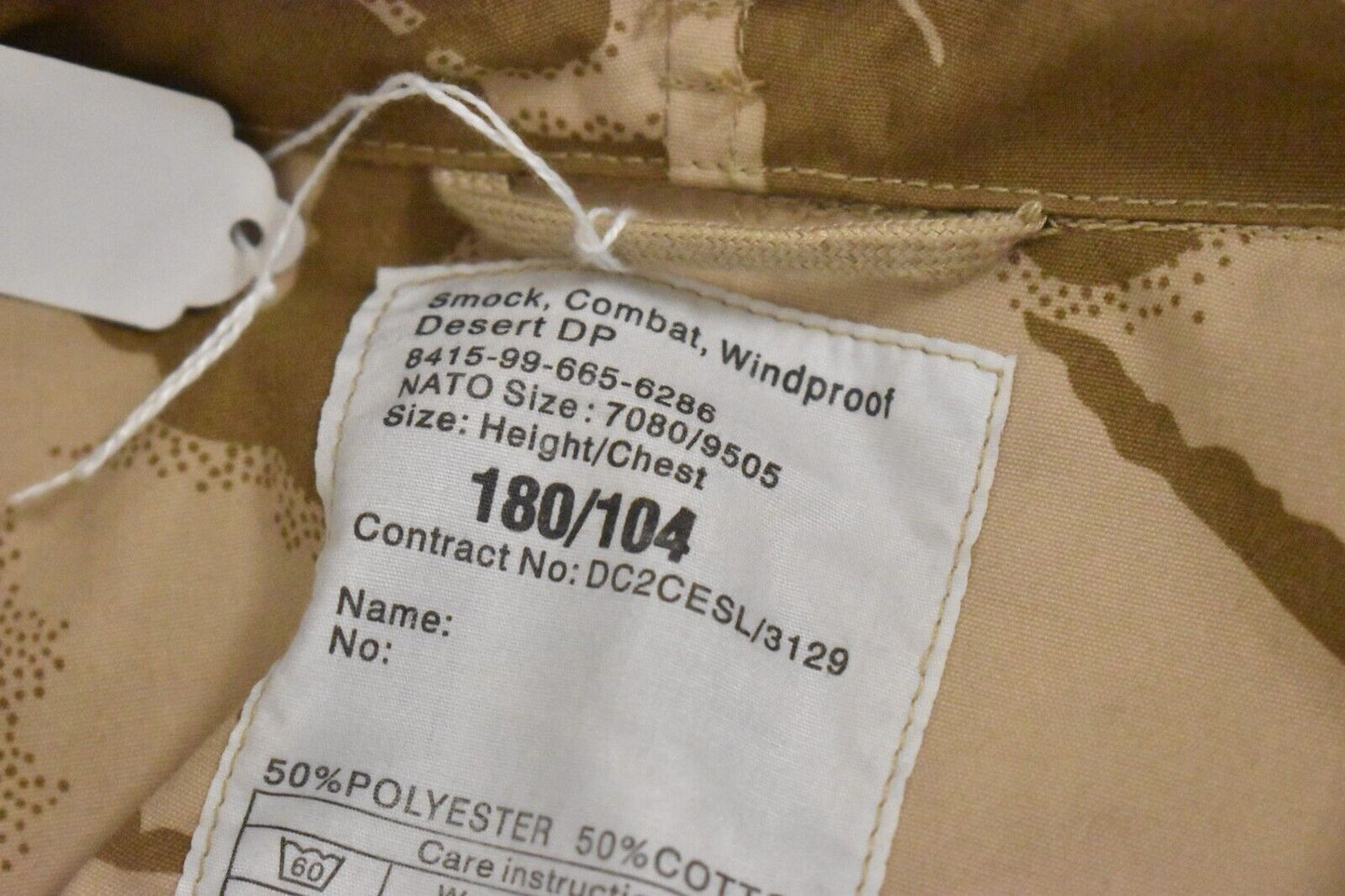 British Army Desert DDPM Camouflage Windproof Combat Smock Jacket - Size 180/104