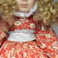 Vintage Large Lifelike Porcelain Doll – 70cm – Blonde Hair, Blue Eyes, Red Dress