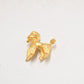 Vintage Gold Metal Poodle Dog Necklace Pendant 9.12g