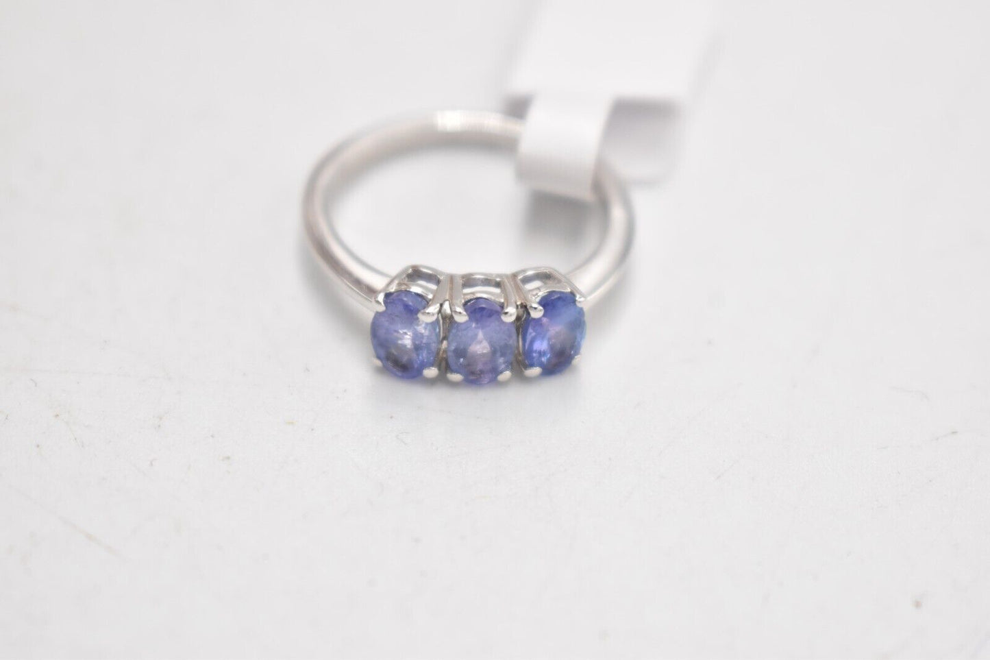 Vintage Sterling Silver & Blue Tanzanite Ring – Size O – Elegant Timeless