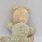 Vintage 1950s English Teddy Bear Blue White Plush Silk Ears Rattle 22cm
