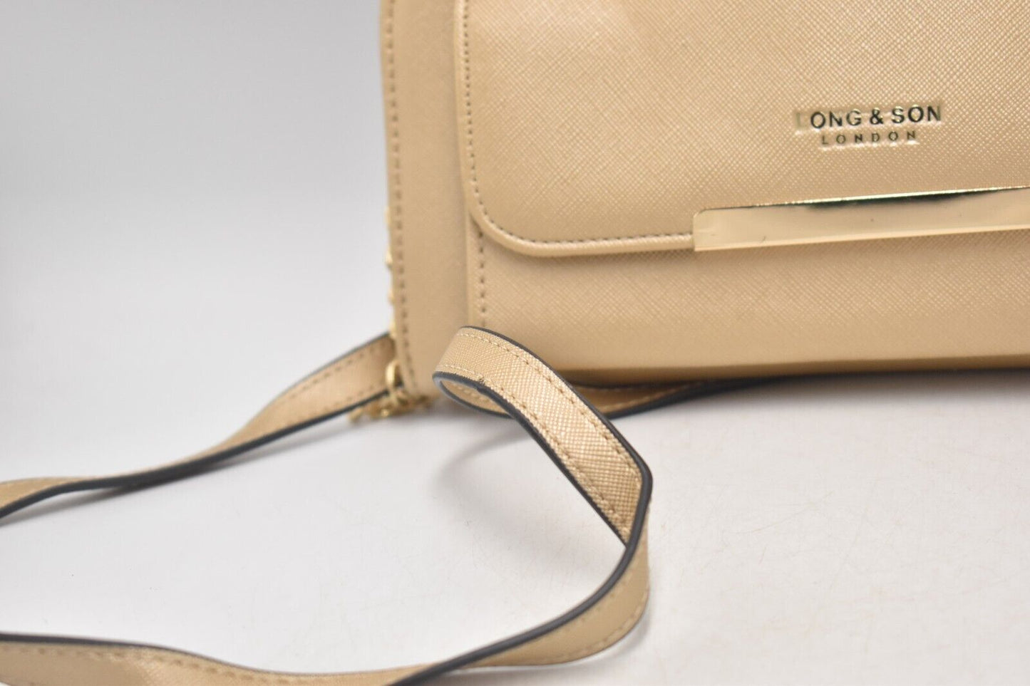 Long & Son London Gold Crossbody Handbag - Metallic Ladies Bag with Strap