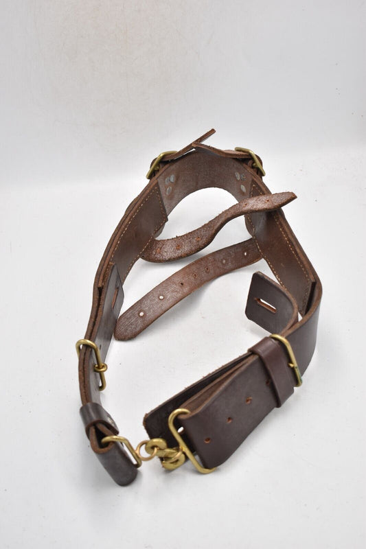 British Army WWI 1914 Pattern Leather Reproduction Webbing Belt by MHW – W32"