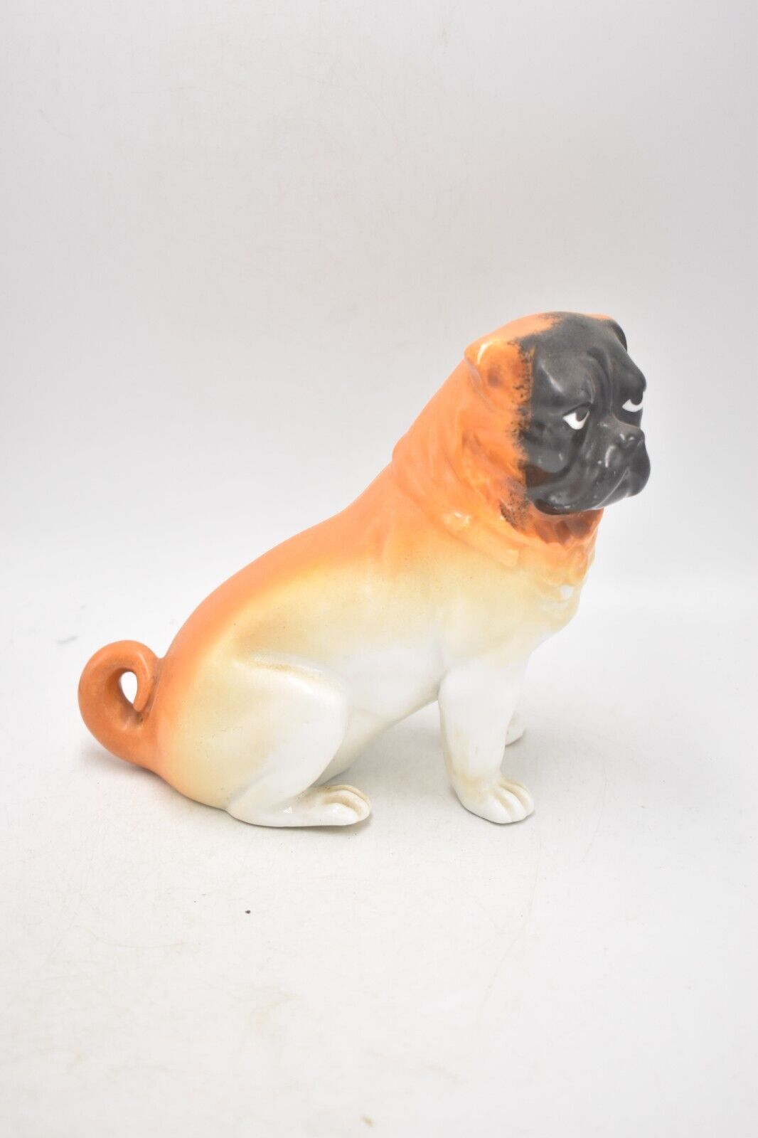 Antique C.1890 Bavarian Monkey Face Pug Figurine by Schmidt & Co Austria