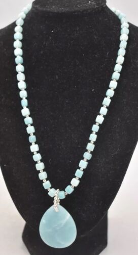 Vintage Larimar Gemstone Pendant Necklace 54cm – Women's Jewellery