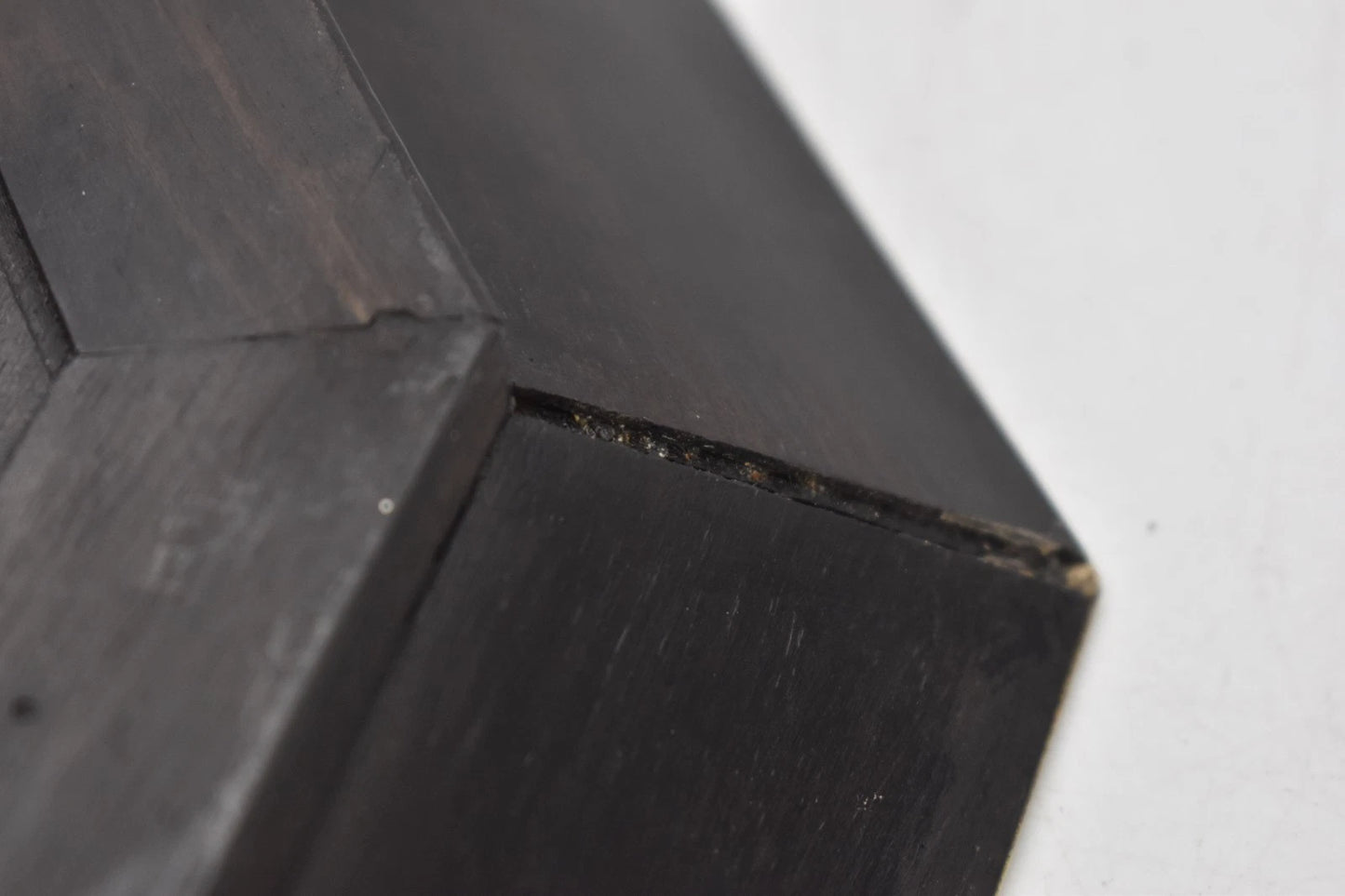 Antique Anglo-Indian Hand Carved Ebony Octagonal Dish with Inlay 22.5cm